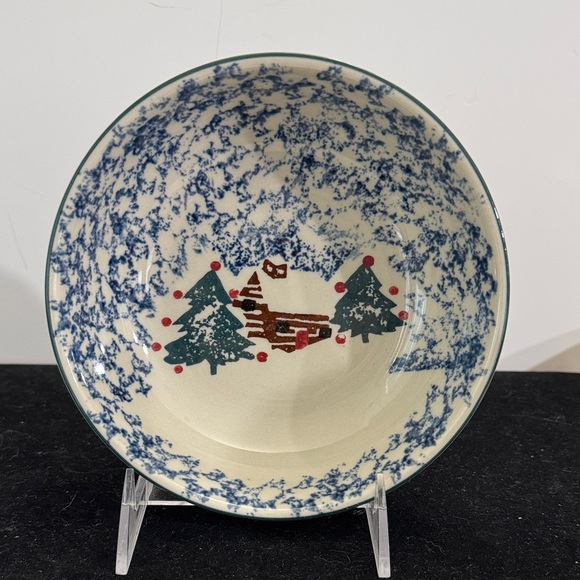 Other - One Ceramic Tienshan Folk Craft "Cabin in the Snow" stoneware bowl,